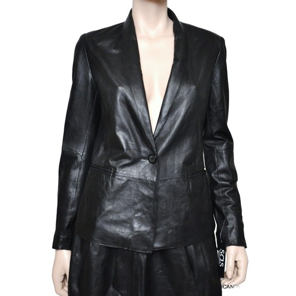 SAS Sportswear Buttersoft Leather Lined Jacket Blazer Top Coat Black 8 Nwt